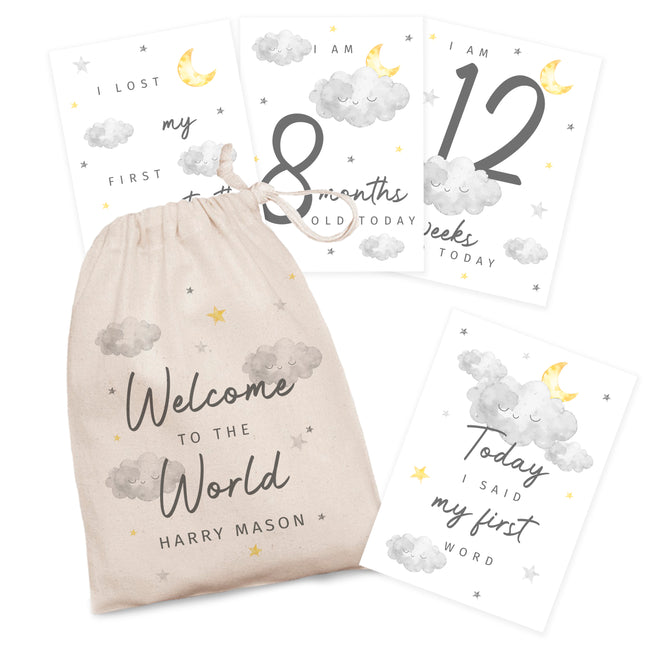 Personalised Cloud Baby Milestone Cards