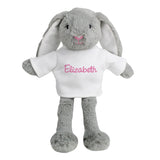 Bunny Rabbit Soft Teddy - Pink Named T Shirt - Personalised