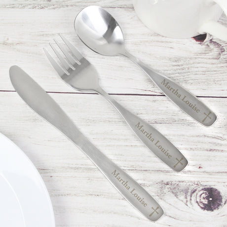 Cross - Personalised 3 Piece Cutlery Set - Personalised Memento Company - Junior Bambinos