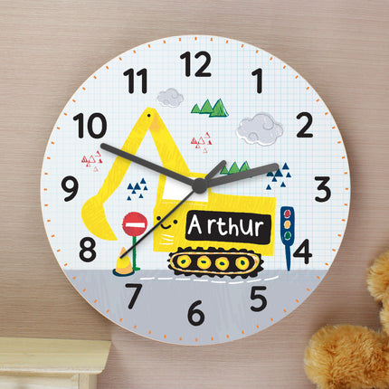 Digger - Personalised Wall Clock - Personalised Memento Company - Junior Bambinos