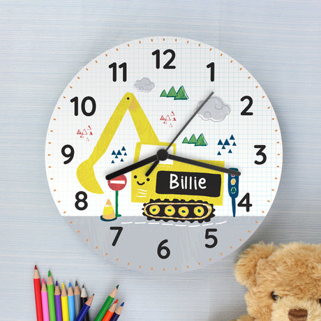 Digger - Personalised Wall Clock - Personalised Memento Company - Junior Bambinos