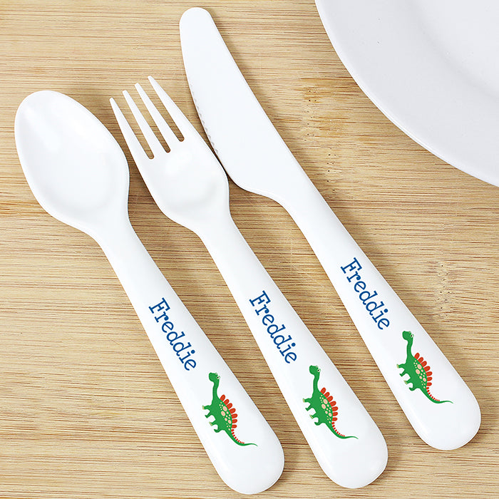 Personalised Dinosaur Cutlery Set - Personalised Memento Company - Junior Bambinos