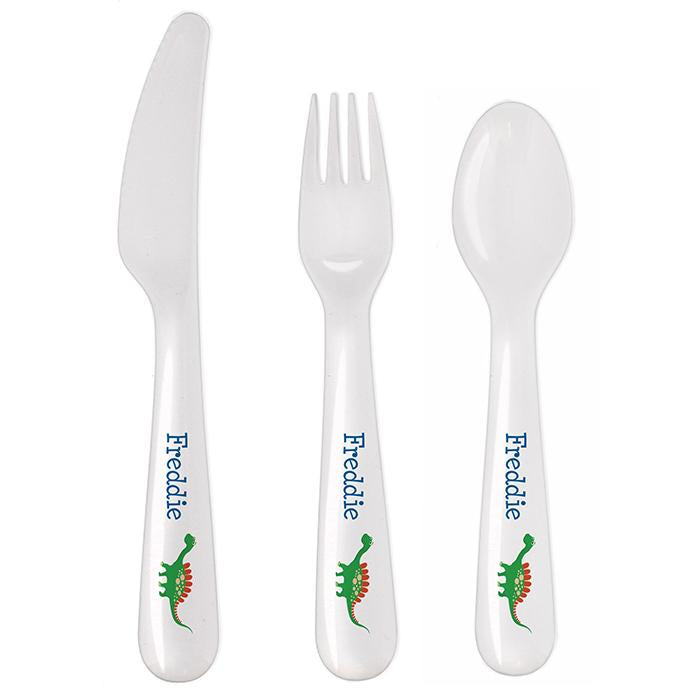 Personalised Dinosaur Cutlery Set - Personalised Memento Company - Junior Bambinos