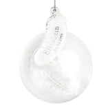 Handmade Feather Glass Bauble - Name & Date Personalisation - Personalised Memento Company - Junior Bambinos