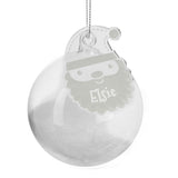 Santa Feather Glass Bauble - Personalised Memento Company - Junior Bambinos