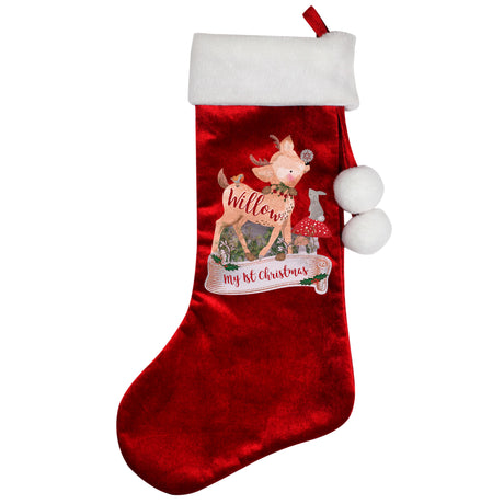 Personalised Christmas Stocking - Festive Fawn - Personalised Memento Company - Junior Bambinos