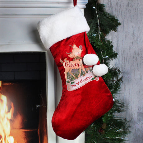 Personalised Christmas Stocking - Festive Fawn - Personalised Memento Company - Junior Bambinos