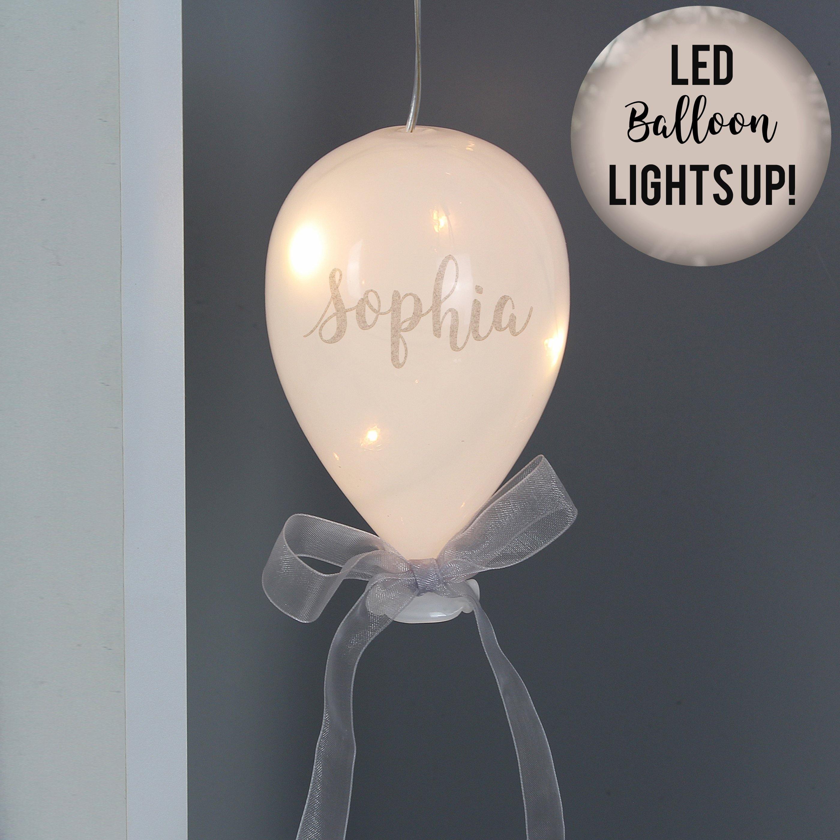 Personalised LED Light Up Glass Balloon - Junior Bambinos