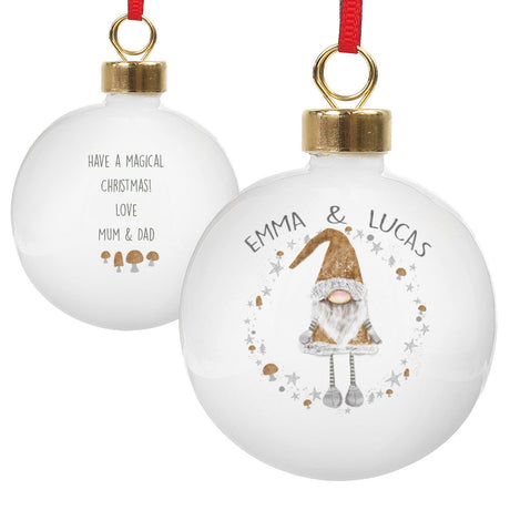 Gonk - Personalised Scandinavian Christmas Gnome Bauble - Personalised Memento Company - Junior Bambinos