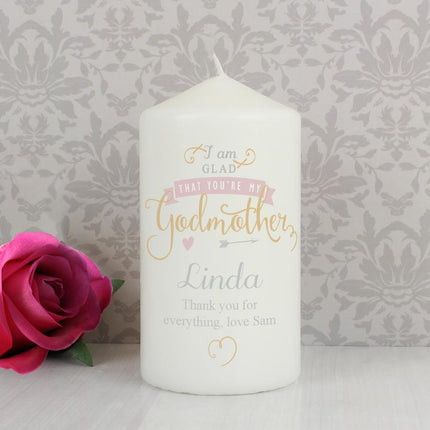 Personalised I'm glad you're my Godmother Candle - Junior Bambinos