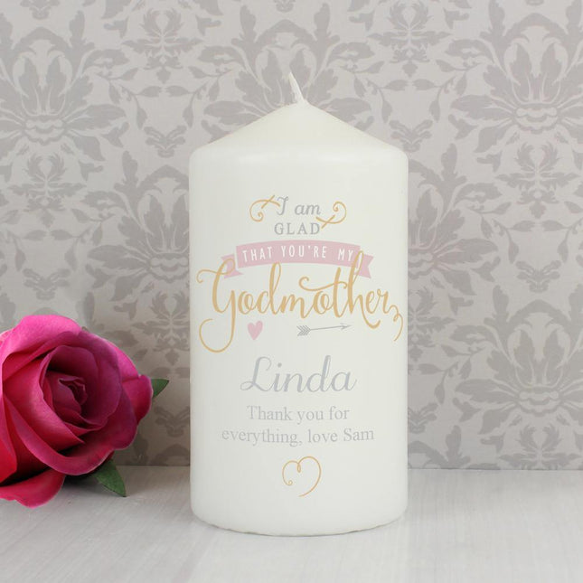 Personalised I'm glad you're my Godmother Candle - Junior Bambinos