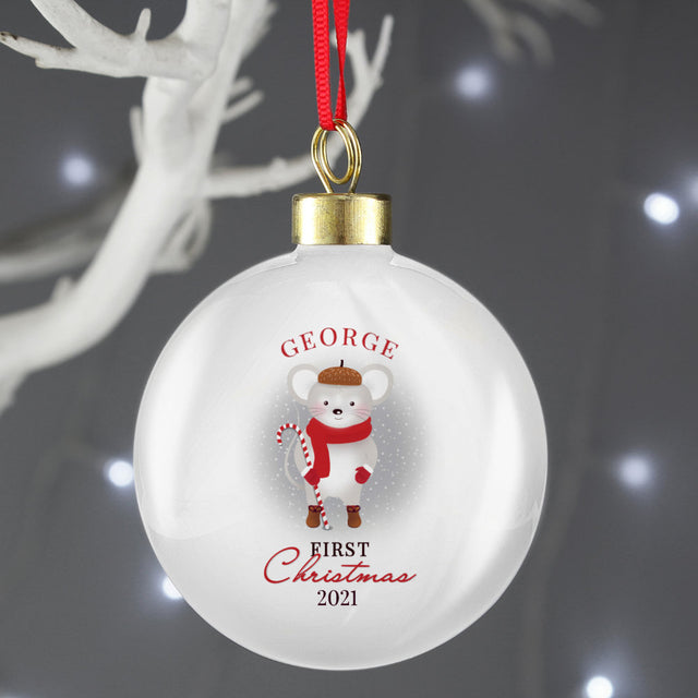 Personalised First Christmas Mouse Bauble - Personalised Memento Company - Junior Bambinos