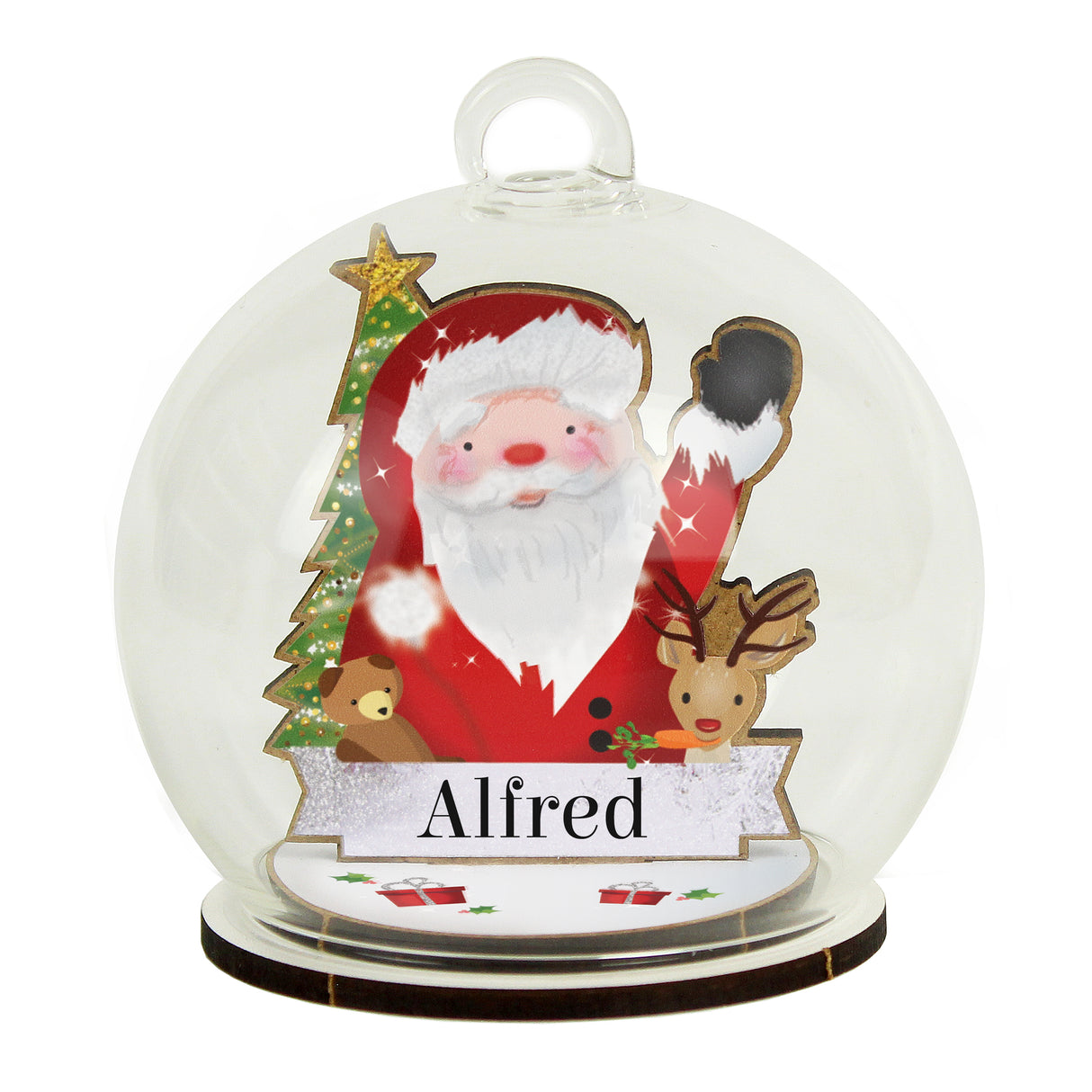 Santa Glass Bauble - Personalised Memento Company - Junior Bambinos