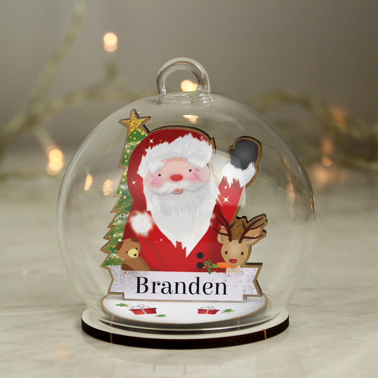 Santa Glass Bauble - Personalised Memento Company - Junior Bambinos