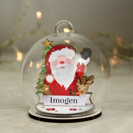 Santa Glass Bauble - Personalised Memento Company - Junior Bambinos