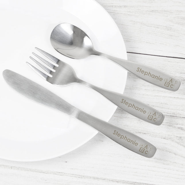 Personalised ABC 3 Piece Cutlery Set - Personalised Memento Company - Junior Bambinos