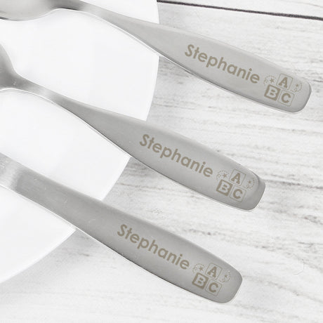 Personalised ABC 3 Piece Cutlery Set - Personalised Memento Company - Junior Bambinos