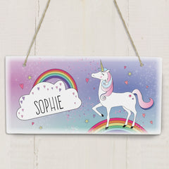 Personalised Unicorn Wooden Name Plaque - Personalised Memento Company - Junior Bambinos