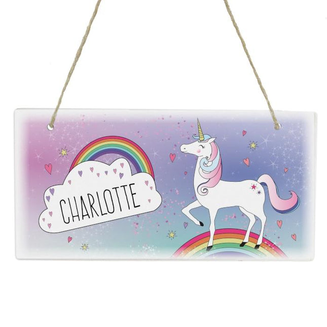 Personalised Unicorn Wooden Name Plaque - Personalised Memento Company - Junior Bambinos