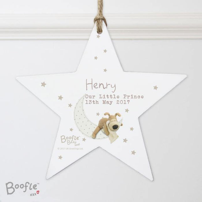 Boofle - Personalised Wooden Star Decoration - Junior Bambinos