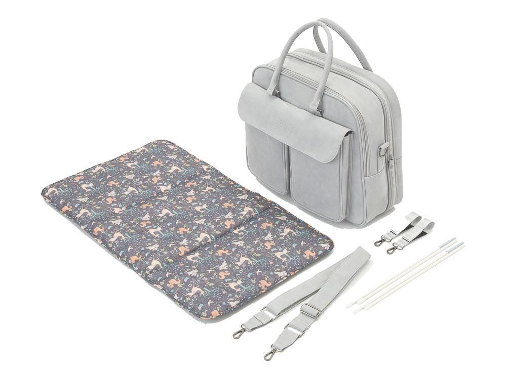 Pod ® Changing Bag & Travel Crib - Whisper Grey Vegan Leather