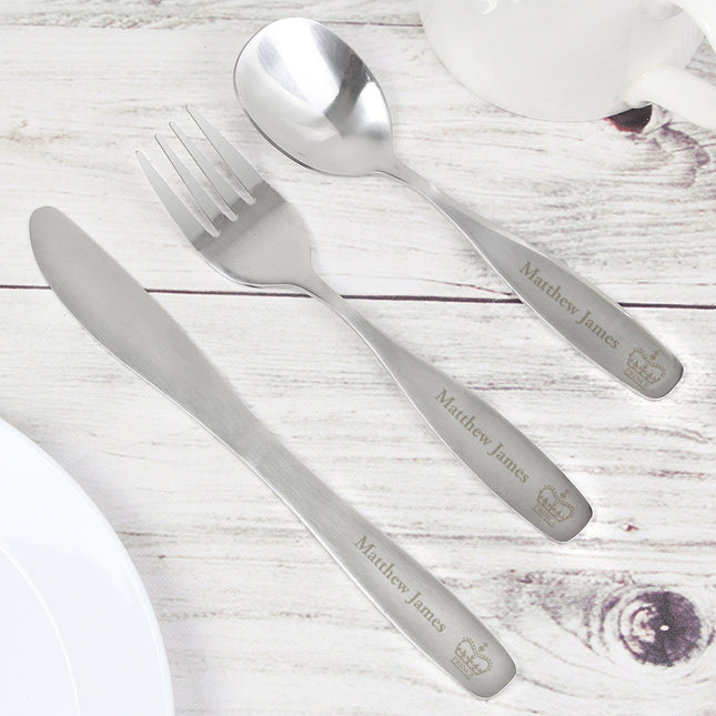Prince - Personalised 3 Piece Cutlery Set - Junior Bambinos