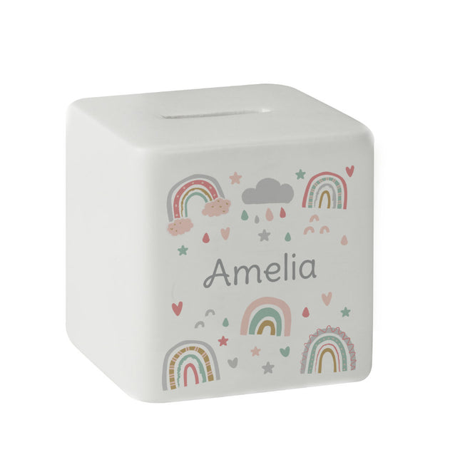 Rainbow Money Box - Personalised