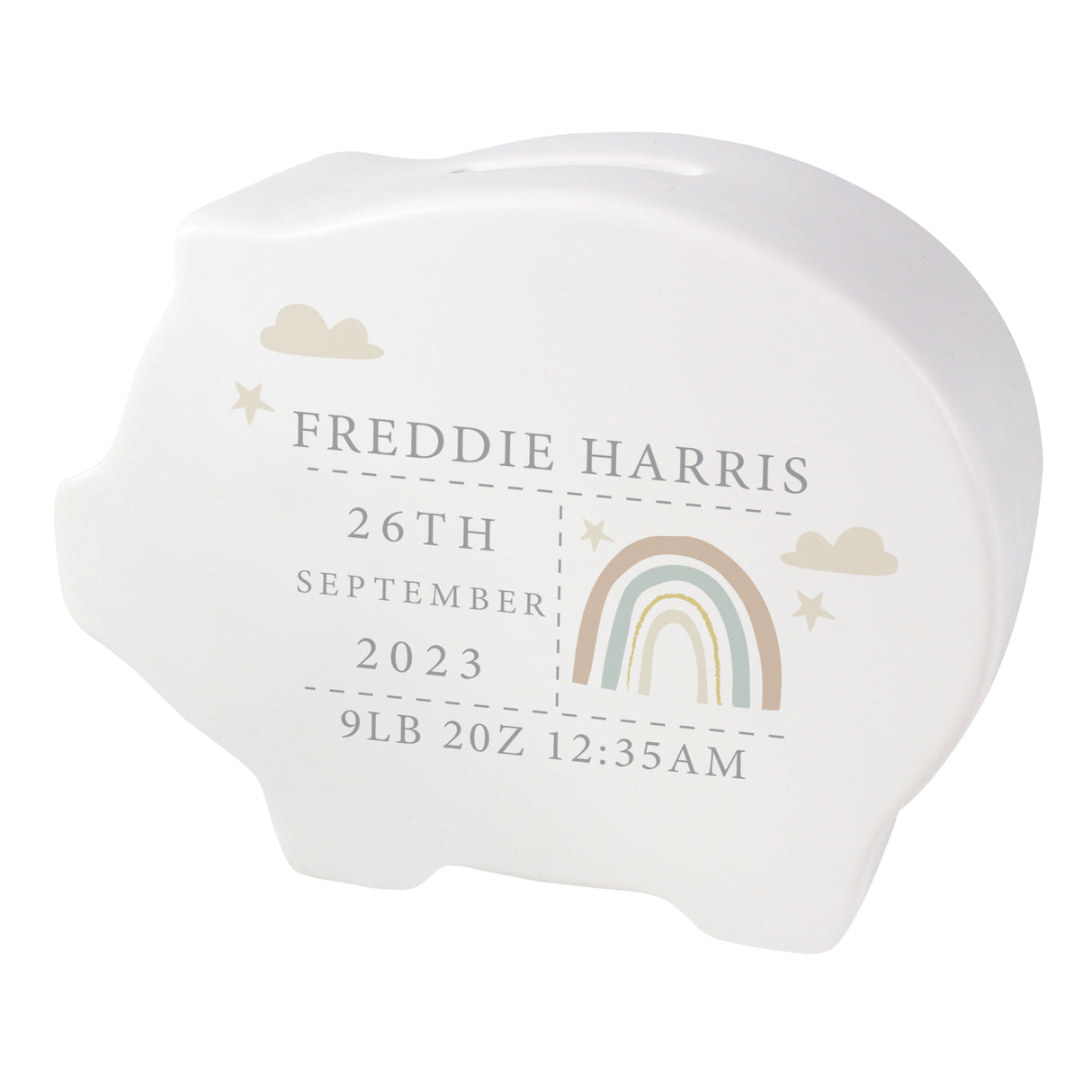 Rainbow Piggy Bank - Personalised