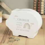 Rainbow Piggy Bank - Personalised