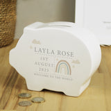 Rainbow Piggy Bank - Personalised