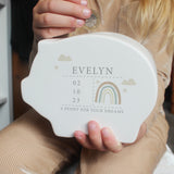 Rainbow Piggy Bank - Personalised