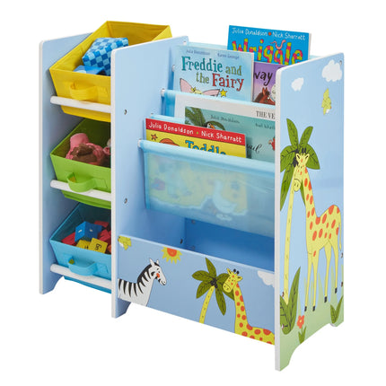Safari Book Display with Storage Bins