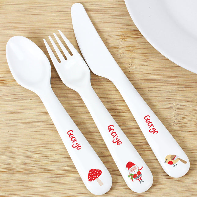 Santa - Personalised 3 Piece Cutlery Set - Junior Bambinos