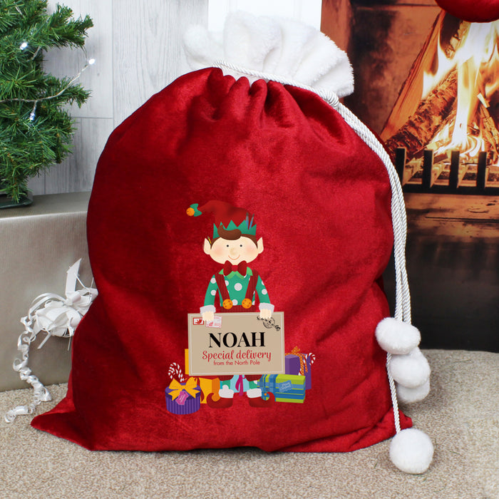 Elf Santa Sack - Personalised - Personalised Memento Company - Junior Bambinos