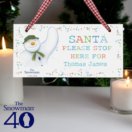 The Snowman - Santa Stop Here Sign - Junior Bambinos