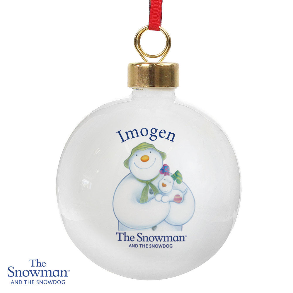 The Snowman & The Snowdog - Personalised Christmas Bauble - Personalised Memento Company - Junior Bambinos