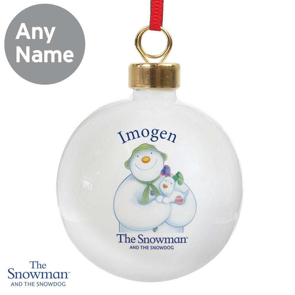 The Snowman & The Snowdog - Personalised Christmas Bauble - Personalised Memento Company - Junior Bambinos
