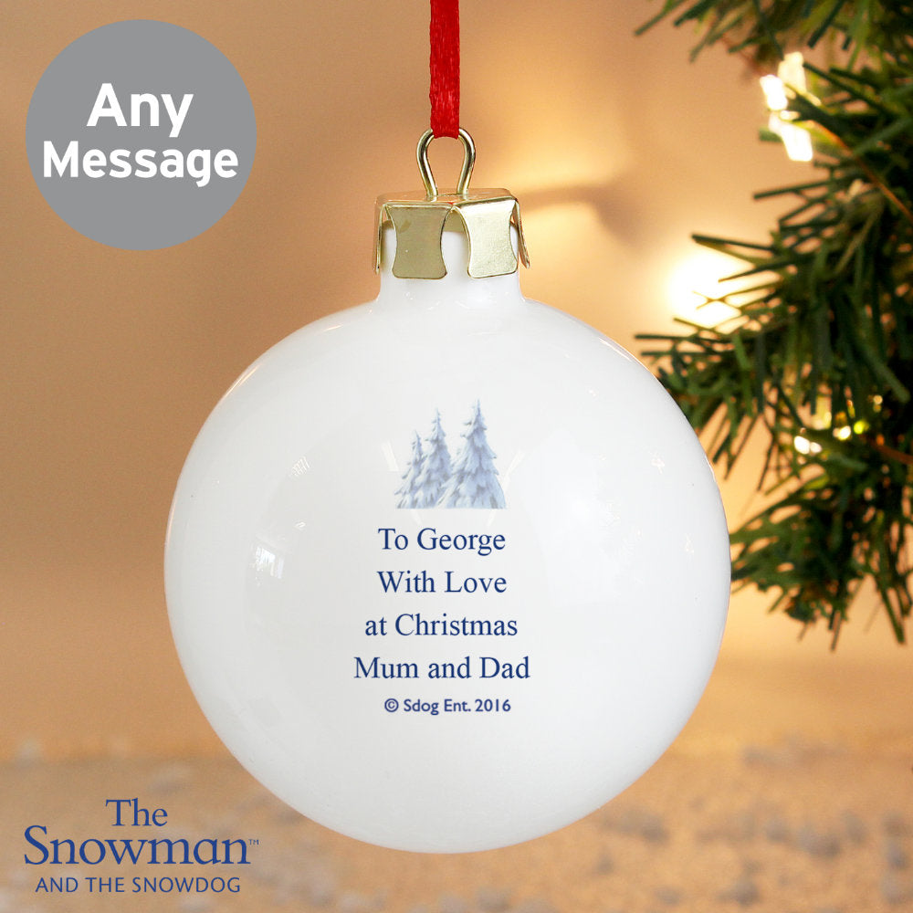 The Snowman & The Snowdog - Personalised Christmas Bauble - Personalised Memento Company - Junior Bambinos