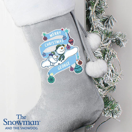 The Snowman & The Snowdog Luxury Personalised Christmas Stocking - Junior Bambinos