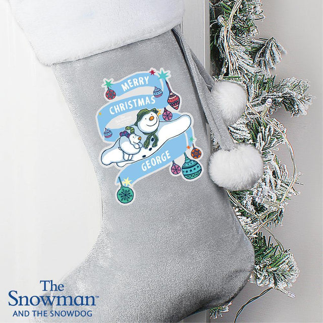 The Snowman & The Snowdog Luxury Personalised Christmas Stocking - Junior Bambinos