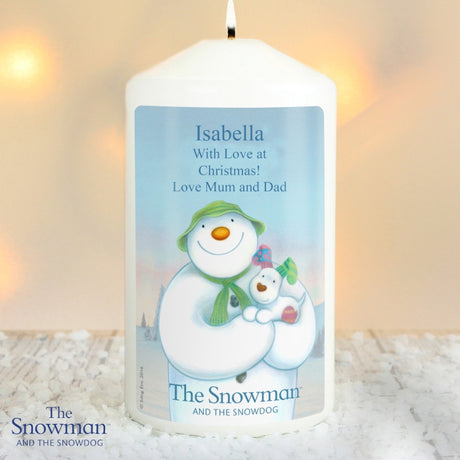 The Snowman & The Snowdog - Personalised Christmas Candle - The Snowman & The Snowdog - Junior Bambinos
