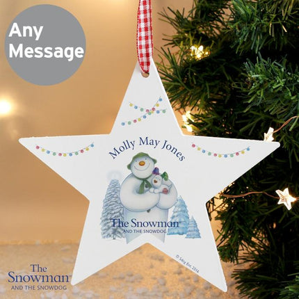 The Snowman &  The Snowdog - Personalised Star Decoration - The Snowman & The Snowdog - Junior Bambinos