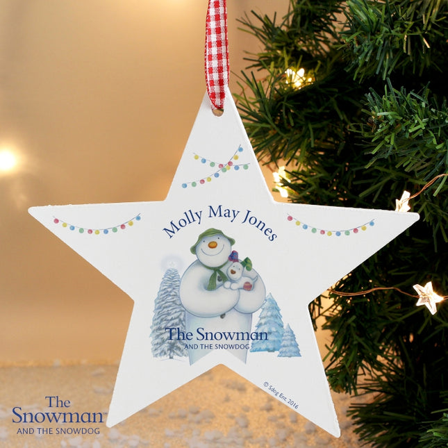 The Snowman &  The Snowdog - Personalised Star Decoration - The Snowman & The Snowdog - Junior Bambinos