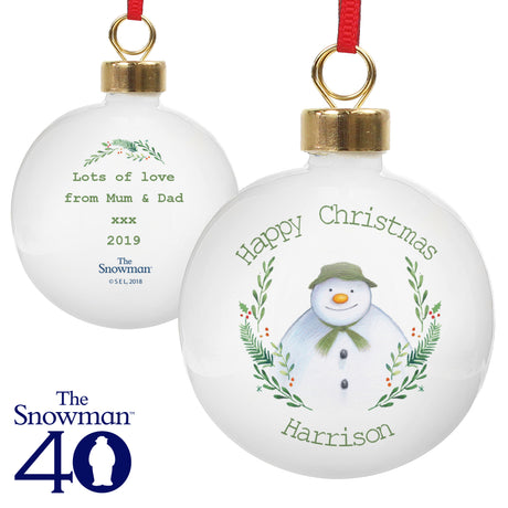 The Snowman - Personalised Winter Garden Bauble - Personalised Memento Company - Junior Bambinos