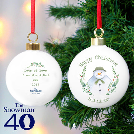 The Snowman - Personalised Winter Garden Bauble - Personalised Memento Company - Junior Bambinos