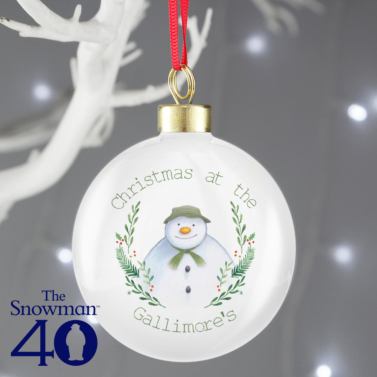 The Snowman - Personalised Winter Garden Bauble - Personalised Memento Company - Junior Bambinos