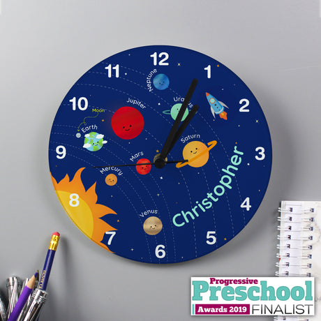 Solar System - Personalised Wall Clock - Personalised Memento Company - Junior Bambinos