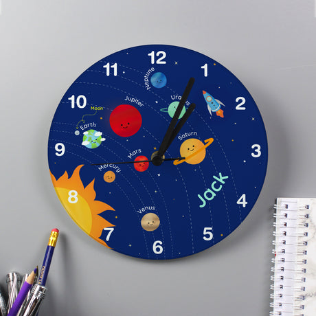 Solar System - Personalised Wall Clock - Personalised Memento Company - Junior Bambinos