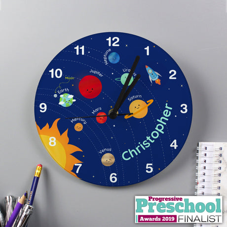 Solar System - Personalised Wall Clock - Junior Bambinos