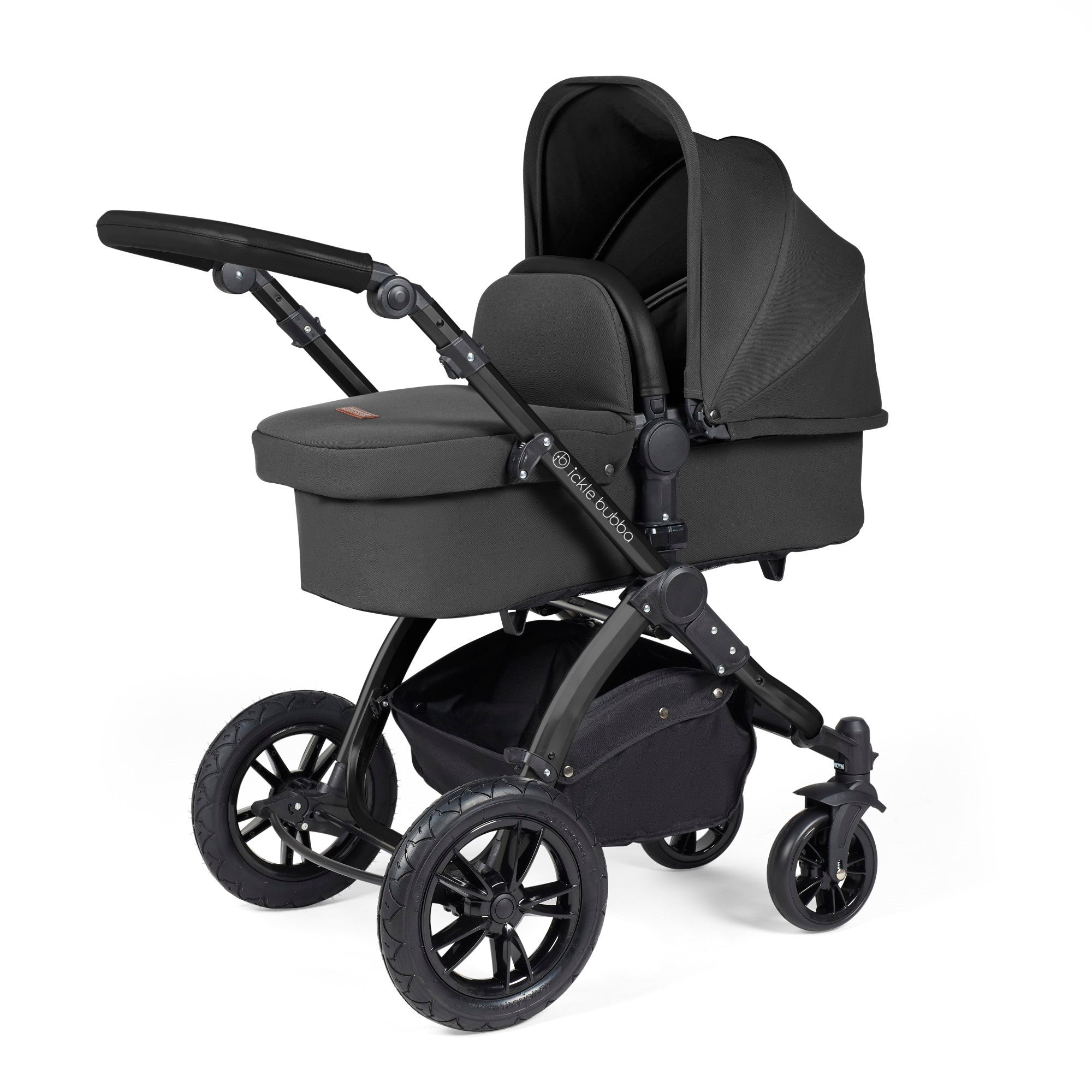 Stomp Luxe - All in one i-Size Travel System - Charcoal Grey with Black Chassis